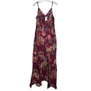New Maurices Bare Floral Slip Maxi Dress Womens XL Multi Color Boho Handkerchief